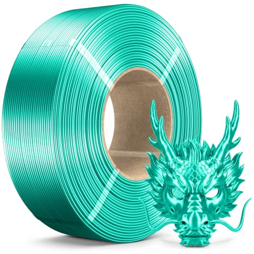 Image of SUNLU Silk PLA Plus Filament Refill, Smooth Silky Surface, No-Spool 3D Printer Silk Filament 1.75mm for Reusable Spools, Compatible with Bambu Lab 3D Printers, 1KG, Silk Green