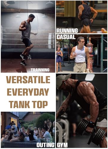 Mens Tank Top Sleeveless Muscle Shirts Soft Cotton Casual T Shirt for Gym Workout3