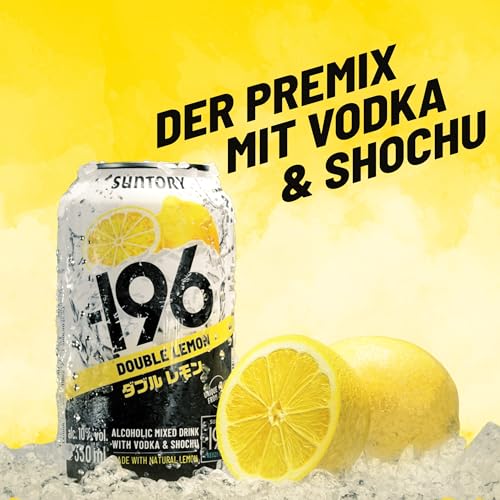 -196 Double Lemon | Alkoholisches Mixgetränk mit Vodka und Shochu | fertig gemixt in der Dose | 10 Prozent Vol | 12 x 0,33l Einweg