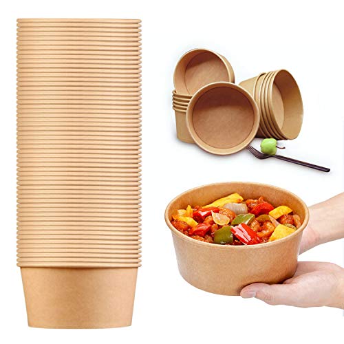 Toptoper 35 Oz Large Paper Bowls, 70 Pack Disposable Soup Bowls Plastic Free Party Supplies For Hot/Cold Food, Soup (35 Oz) #TOP30