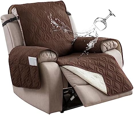 100% Waterproof Recliner Cover Recliner Chair Cover Recliner Slipcover for Living Room (Chocolate, 23'')