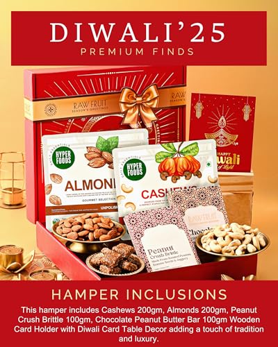 Image of Hyperfoods Diwali Gifts for Family and Friends Dry Fruits Diwali Gifts for Employees Gift Hamper Dry Fruit Gift Box Corporate Gifts for Employees Chocolates Gift Pack Combo Dry Fruits Combo Pack
