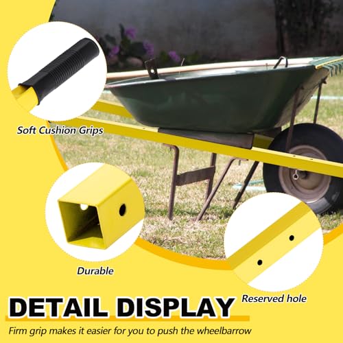 image for Gisafai 2 Pair Wheelbarrow Handles 60 Inches Metal Wheelbarrow Replace