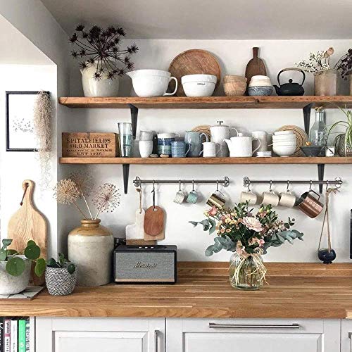 Janyang FLOATING SHELF BRACKETS 20 Pack Shelf Brackets 12 Inches, Heavy Duty Black Iron Metal Floating Shelf Bracket thumb #1