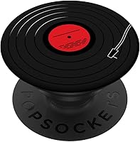 Vista 7 de Álbum de vinilo retro LP Art diseño rojo PopSockets MagSafe PopGrip para iPhone