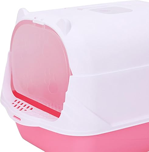 Miniatura 6 de Fonowx Inodoro cerrado con capucha para gatos, bandeja de arena para gatos con solapa de puerta delantera, contenedor resistente para mascotas,