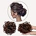 Akkay Messy Hair Bun Hair Scrunchie Extension Piece for Women Tousled Top Knot Instand Faux Rose Bun (Medium Auburn)
