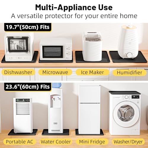 Image of NAMTSO Mini Fridge Silicone Mat, 24 inchx24 inch Floor Protector Drip Tray, Black | Waterproof & Non-Slip Water Cooler Mat, Soft Silicone Tray for Ice Maker, Humidifier & Coffee Maker, Portable AC Drip Pan
