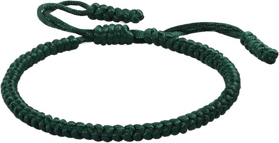 Handmade Tibetan String Bracelet Adjustable Woven Rope Knot Buddhist Kabbalah Protection Lucky Friendship Bracelets for Mens Womens Amulet Gifts