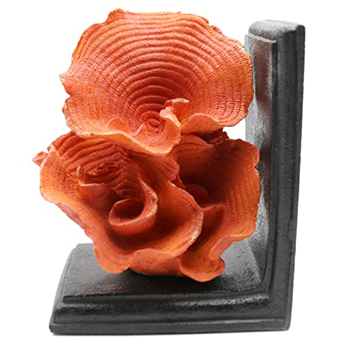 Lukitas Coral Decorative Bookends, Heavy Duty Nonskid Book Stoppers, Coral Statues Creative Ornaments For Living Room Office Home Decor, Resin, 1Pair/2Piece (Flowers) - Random #TOP7