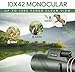 Birthday Gifts for Men Dad Him Husband Teen, 10x42 Compact Monocular Telescope, High Powered FMC & BAK4 Scope, Gifts for Christmas, Outdoors Survival Hiking Gear for Adventure