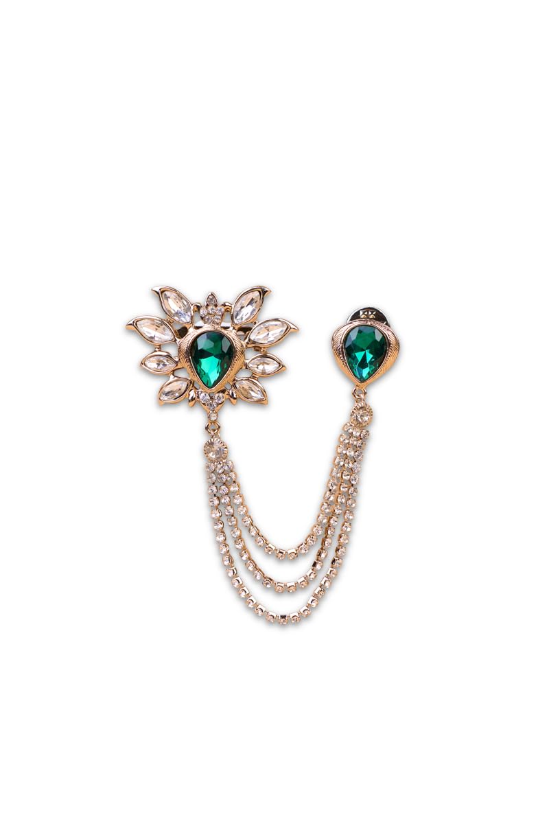tasva Dark Green Classic Brooch-picture-40