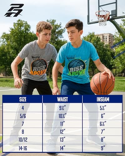 pro athlete boys basketball shorts - 4 pack mesh athletic shorts for boys - gym shorts for workout and running size 5-16