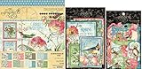 Graphic 45 Bird Watcher - 8x8 Paper Pad, Cardstock Die-cuts, Ephemera with Storage Pocket