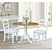 IC International Concepts K02-42DP-C08-2P Set, White and Natural Table/White Chairs