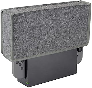 playvital Gray Nylon Dust Cover, Soft Neat Lining Dust Guard, Anti Scratch Waterproof Cover Sleeve for Nintendo Switch & Switch OLED Charging Dock
