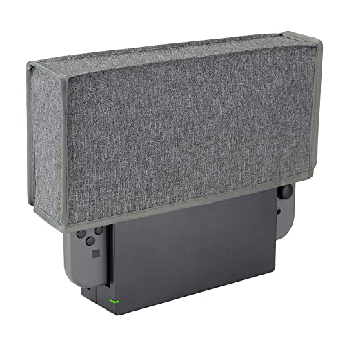 PlayVital Cover Antipolvere per Nintendo Switch/OLED,Copertura Nylon Coperchio Protettivo Impermeabile Antigraffio per Nintendo Switch Charging Dock-Grigio