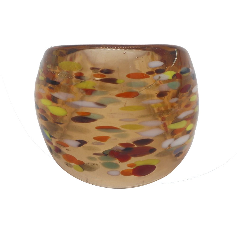 Skyllc® 6 Mixed Lampwork Glass Bead Ring Band 0.67-0.75" CHIC