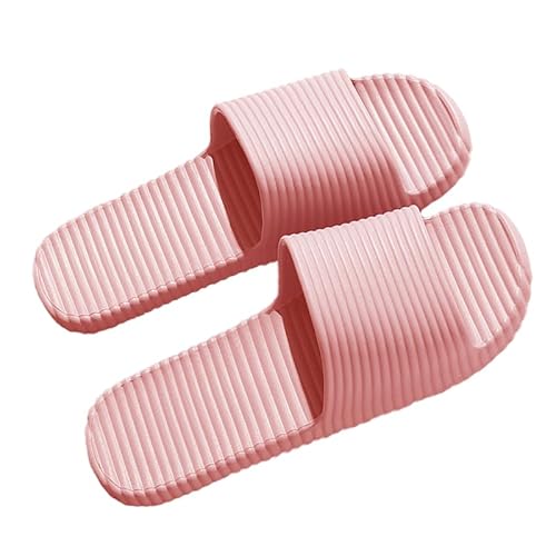 AioTio Chaussons pour Femme Homme Confortable de Bain Pantoufles de Douche Antidérapant Très Léger Chaussons de plage décontractées(Rose,38/39EU)
