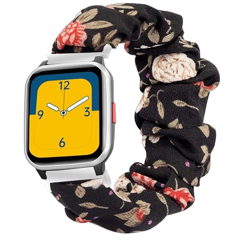 20mm Kids Smartwatch Band, Lamshaw Fabric Elastic Scrunchie Elastic Watch Band Kids Girls Cute Replacement Straps Compatible for HENGTO H69 Kids Smart Watch/Butele H69 Kids Smart Watch/H69 Kids Smart