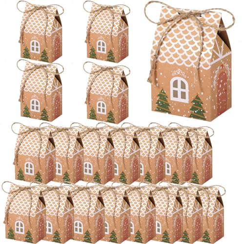 20 Stück Weihnachtsgeschenkboxen, Geschenkbox, Weihnachtsbox, Süßigkeitenbox, Kraftpapier-Geschenkbox
