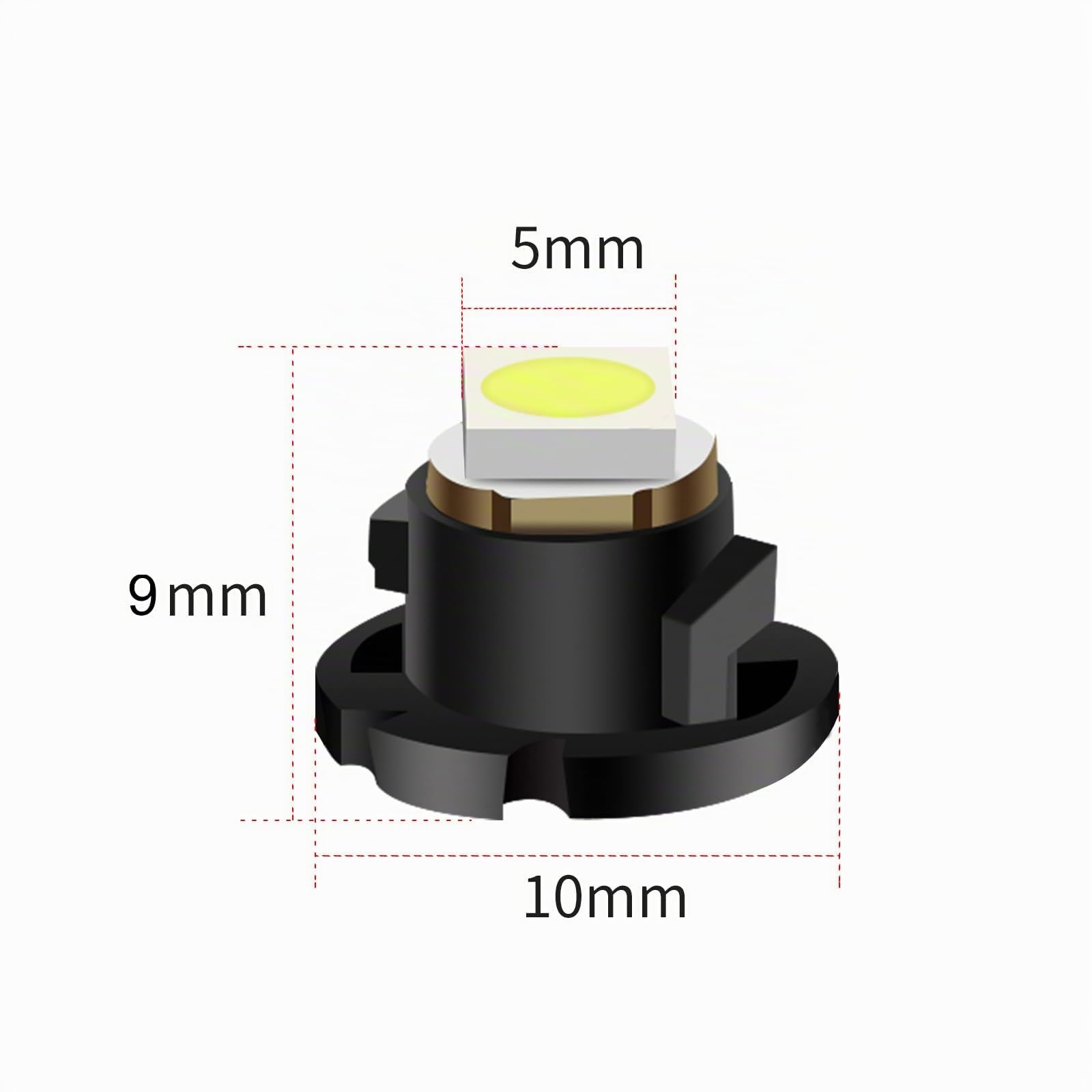 YnGia 10 Stuks T4.2 LED Dashboardlampjes – 6000K Wit, 10 Lm, 12V – Voor Meterkast, Snelheidsmeter, Toerenteller