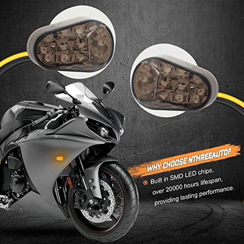 Image of TRP TRADERS Turn Signal LED Indicator Light Compatible for Yamaha R15, R15 V1, R15 V2, YZF R1, YZF R3, YZF R15 Honda Kawasaki Suzuki (Amber) - Pack of 2