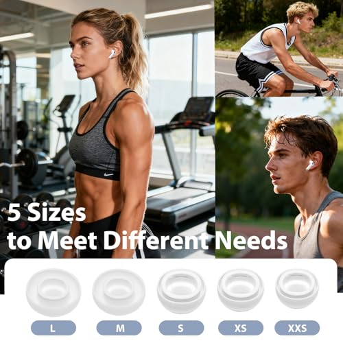 Adhiper 5 Pairs Silicone Ear Tips for AirPods Pro 3(2025) [New Cleaning Pen] with Dust Filter Eartips Accessories Compatible with AirPods Pro 3rd Generation(White) - Image 3