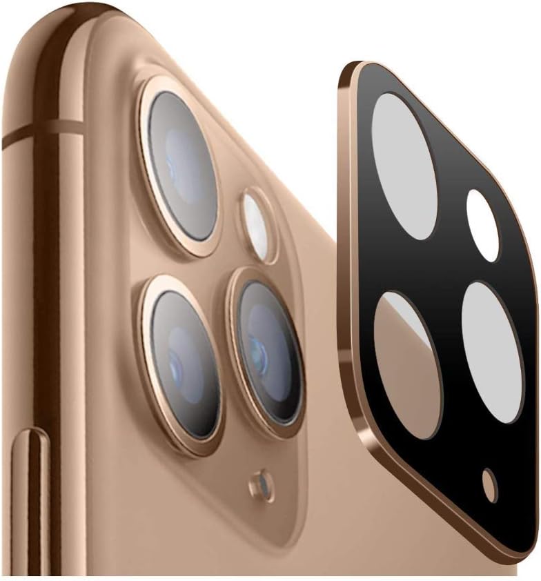 iTedel iPhone 11 Pro / 11 Pro Max Camera Lens Protector Full Transparent with High Resolution, Anti-Scratch & Anti-Fingerprints 1 Pack (Gold)