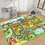 Le jeu fait de l'apprentissage un plaisir : le jeu est la meilleure façon d'apprendre. Ce tapis de dessin animé est plus qu'un simple tapis de voiture, c'est un espace d'activité multifonctionnel. Les enfants peuvent essayer différents jeux de rôle, du petit conducteur au planificateur de ferme, et ainsi apprendre et grandir de manière ludique.