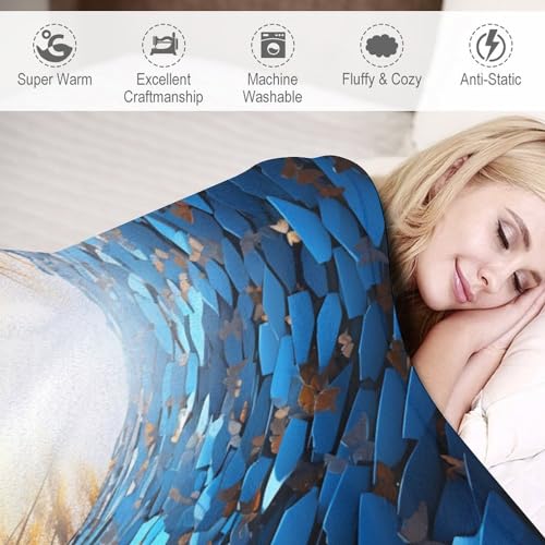 Couverture en flannel papillon contre le froid - Plaid doux 180x200