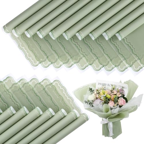Papier cadeau imperméable bouquet de fleurs fournitures fleuriste vert foncé