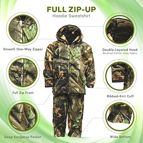 TrailCrest Treel Infant - Toddler Camo Full Zip Hoodie Sweatshirt Fleece Jacket & Pants Set - Image 5