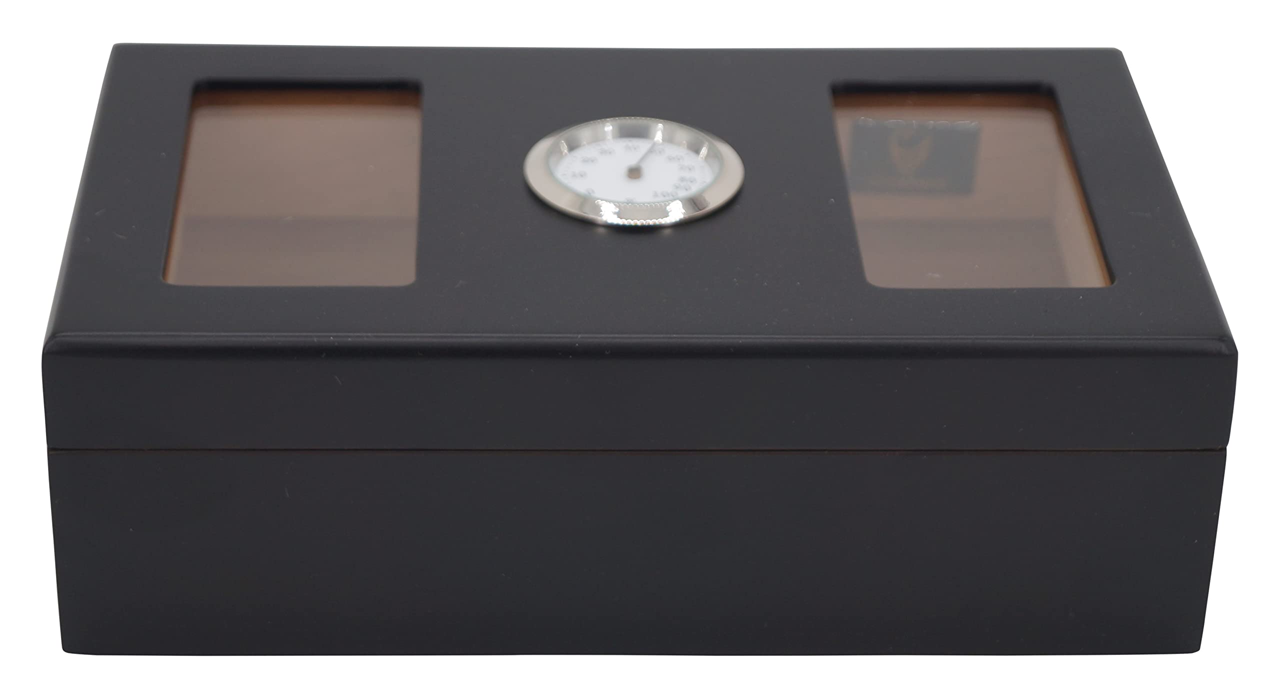GERMANUS Przenośny humidor podróżny z nawilżaczem i higrometrem w kolorze czarnym
