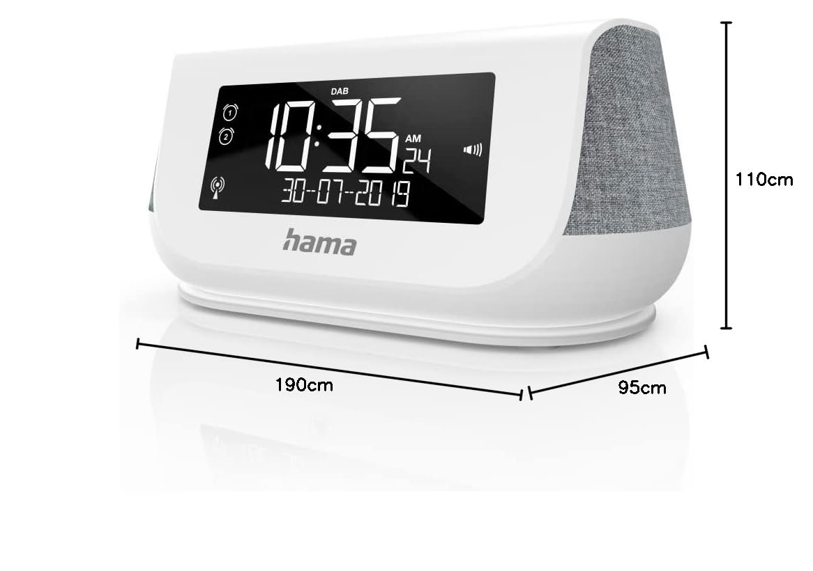 Hama Radio numérique DR36SBT (pour réception FM/Dab/Dab + / Bluetooth,Radio de Cuisine sous comptoir, écran Couleur, Fonction d'alarme, Fonctionnement sur Secteur) Blanc