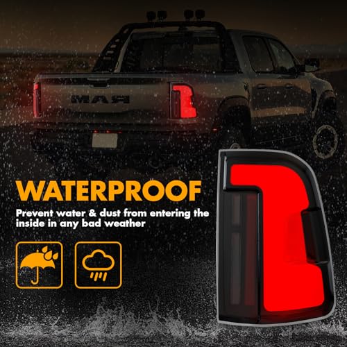 Image of Sequential LED Tail Lights for 2019-2024 Dodge Ram 1500,Plug N Play | Without Blind Spot,Startup Animation,Dynamic Turn Signal,High Brightness OutPut,Smoked Lens,Upgrade Kit