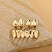 Cool Hip Hop Inspired Teeth Grillzs Set Alloy Teeth Caps Set Glossy HipHop Fashion Upper Lower Grillzs Adjustable Size Comfor