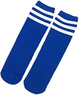 HugeDE Toddlers Kids Stripe Over Knee Soccer Tube Socks Knee High Sports Socks for Girls Boys Black White