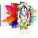 Produktbild murando - Bilder 200x100 cm Vlies Leinwandbild 5 tlg Kunstdruck modern Wandbilder XXL Wanddekoration Design Wand Bild - Abstrakt Tiere Löwe bunt g-C-0019-b-o