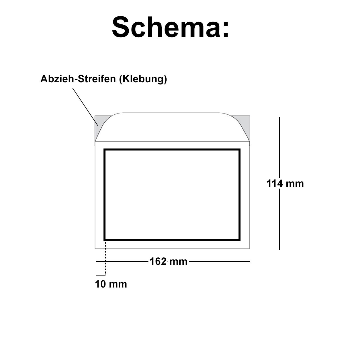 500x Trauer-Brief-Umschläge DIN C6 mit schwarzem Rahmen - 114 x 162 mm - Haftklebung ohne Fenster - Trauer-Rand in Schwarz - TrauerPapiere by GUSTAV NEUSER