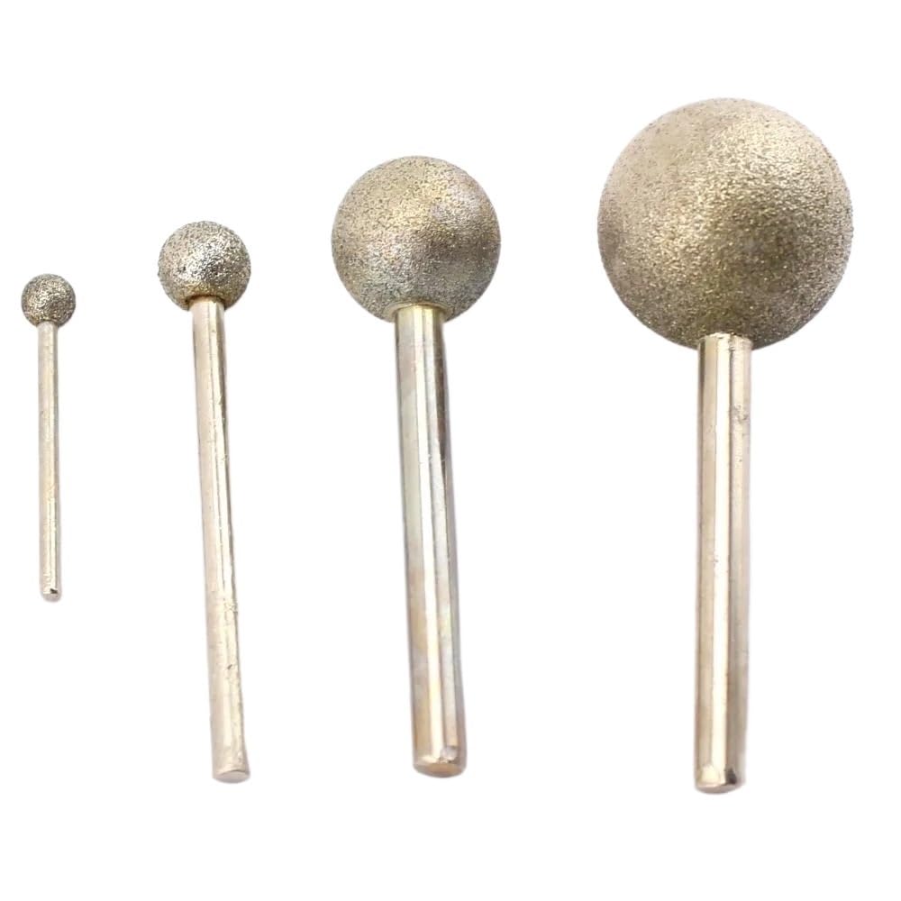 Fresa abrasiva diamantata con testa sferica da 15-50 mm di diametro, punte montate rivestite, frese a sfera rotonda, gambo, grana 6, 80, utensili grossolani for pietra wanglan(Head Diameter 40mm)