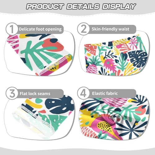 Exotic Fruits Girls Leggings,Workout Leggings for Girls Toddler Athletic Leggings Size for 3-10T3