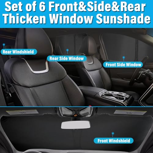Image of KMF 6pcs Sun Shades for Toyota Corolla 2014-2019 Accessories (Not for Corolla Cross), Full Car Window Covers Sunshade for Windshield Side Rear, UV Block and Privacy Blackout for Camping