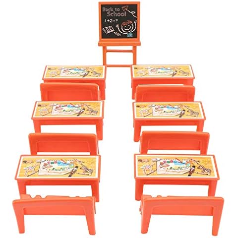 Toyvian Mini Classroom Furniture Set for Dollhouses Cover