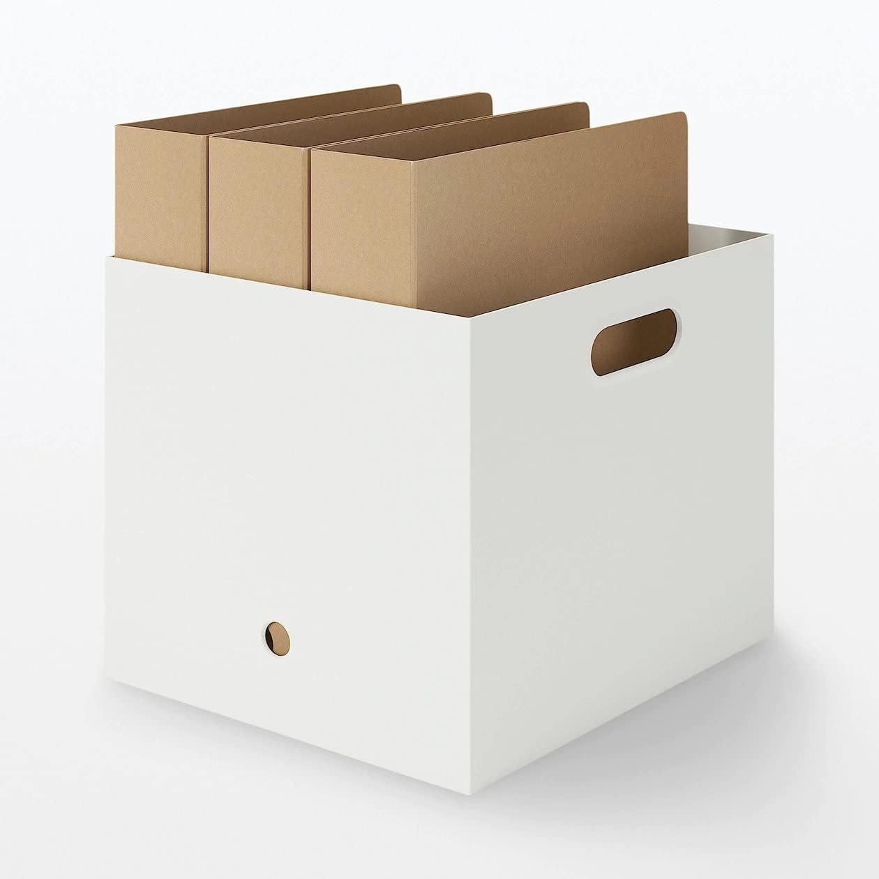 無印良品 MUJI 44902875 Polypropylene File Box Standard for A4, White Gray, Approx. Width 9.8 x Depth 12.6 x Height 9.4 inches (25 x 32 x 24 cm)