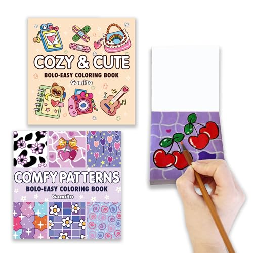 Mini Coloring Book for Adults 2-Pack Travel Small Coloring Books Pocket Size Adults Relaxation Coloring Books Stress Relief Adult Mini Coloring Book (Comfy Pattern)
