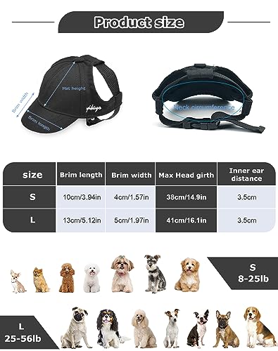 Dog Hat For Small Dogs And Medium Large Dogs Girl Boy Hats For Dogs Adjustable Dog Bucket Hat Puppy Sun Hat Spring Summer Pet Baseball Cap Doggy Visor (Black, Small(3-15Lbs)) #TOP5