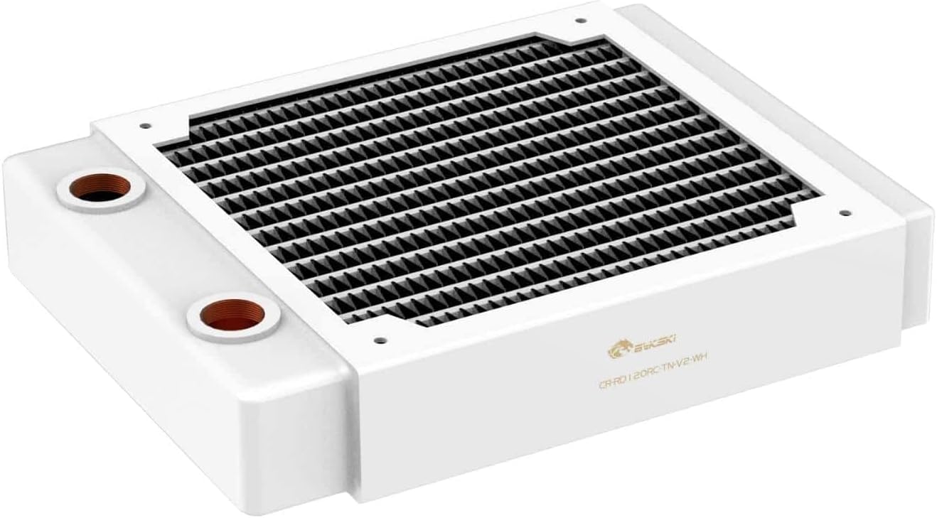 Bykski 120mm x 30mm RC Series PC Water Cooling Radiator, 120mm x 1,Single Fan (CR-RD120RC-TN-V2) - White