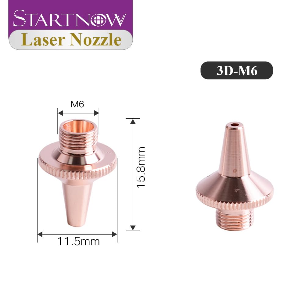Startnow Testa della macchina per saldatura laser a braccio 3D Ugelli laser Manipolatore automatico in fibra Dispositivo di taglio CNC Precitec Raytools Parts (3D-M8-D (D15) 10 pezzi, 2,0 mm)