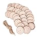 Linkax Rodajas de Madera Círculos 8-9 cm 30 pcs Discos de Madera...